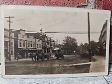 1913 Perry, New York REAL PHOTO Main Street Horses Buildings Postcard picture