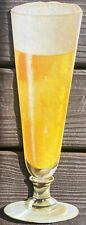 Vintage Large Die Cut Cardboard Beer Glass Sign New Old Stock from 1953 picture