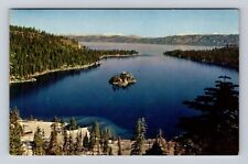 CA- California, Emerald Bay On Lake Tahoe, Antique, Vintage Souvenir Postcard picture