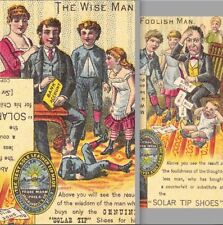 Wise Man vs Foolish 1885© Comic Strip Advertising Card Mundell Shoe Philadelphia picture