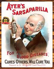 Ayer's Sarsaparilla - Cure For All Blood - 1891 - Rare - Metal Sign 11 x 14 picture