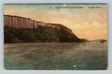 Hudson River, NY-New York, Upper End Palisades, Boat, c1924 Vintage Postcard picture
