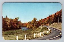 Road Traveling Through Autumn Foliage, Nature's Artistry Vintage Postcard picture