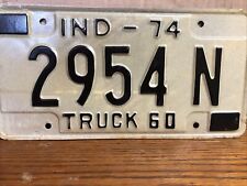 Vintage Indiana Truck License Plate -  - Single Plate 1974 Crafting Birthday picture