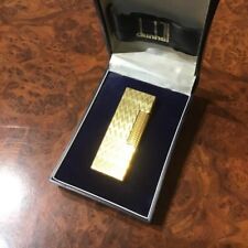 Vintage Dunhill Gas Lighter Gold w wave pattern with box Working Condition picture
