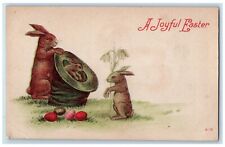 c1910's Easter Anthropomorphic Bunny Rabbit In Sack Posted Antique Postcard picture