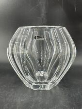 Hirschberg Art Glass Clear Vase Germany Vintage 70’s With Sticker picture