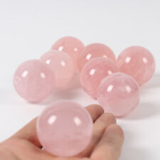 10Pcs AAA Natural Pink Rose Quartz Reiki Chakra Crystal Sphere Ball Stones 45mm picture