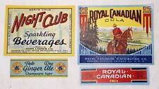 Vintage Chicago Original Soda Labels Lot Of 2 Royal Canadian Cola - Night Club picture