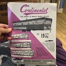 Continental Trailer Company Chicago, Illinois 1957 mobile homes brochure picture
