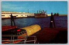 Ocean Going Vessels Ships Cargo Docks Harbor Long Beach CA Postcard C1940 J2 picture