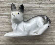 German Shepherd /Husky Dog Porcelain Figurine Vintage  1.75