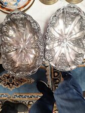 Vintage Pair Of Silver Plated Fruit Dishs With Handles Perfect Condition  picture