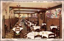 c1940 Dining Room Ranch Restaurant Oak St Chicago Illinois IL Linen Postcard picture