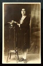 C1930'S RPPC POSTCARD PORTRAIT OF WIFE TO HUSBAND PONZA ITALY picture