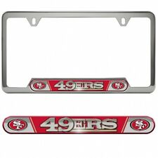 san francisco 49ers sf nfl football logo premium stainless license plate frame picture