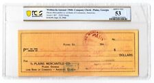 ROSALYNN CARTER FIRST LADY SIGNED COMPANY CHECK 9-13-60 PLAINS GA PCGS AU 53 picture