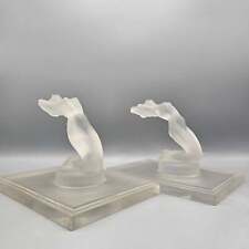 Pair of Lalique Frosted Glass 'Chrysis' Figural Bookends Model Introduced 1931 picture