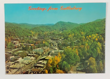 Greetings from Gatlinburg Aerial View Tennessee Postcard Unposted picture