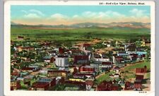 HELENA MONTANA BIRD'S EYE VIEW c1950 original antique postcard mt west mountains picture