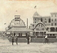 C.1910s Asbury Park NJ Wesley Lake Bicycle Ferris Wheel New Jersey Postcard 631 picture