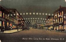 Market Street East at Night Wilmington North Carolina NC c1910 Postcard picture