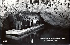 RPPC Boat Ride, Onondaga Cave, Leasburg, Missouri - c1940s Photo Postcard picture