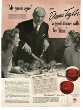 1941 Wine Advisory Board Wines of California Deems Taylor Vintage Print Ad picture