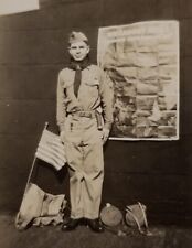 Vintage 1944 Photo Boy Scout WWII Poster NY City Roof Top Uniform Canteen Flag  picture