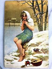 Antique Art Painting Stengel & Co. Postcard La Sigale Daynes-Grassot Blond Girl picture