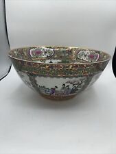 Large Chinese Centerpiece Bowl 13.5” x 6.5” Flowers Birds Women Stunning picture