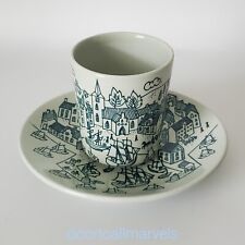 Vintage Nymolle Art Faience Cup & Saucer Denmark Hoyrup #4006 Nautical MCM picture