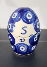 Polish Pottery Egg Shaped Salt & Pepper In One picture