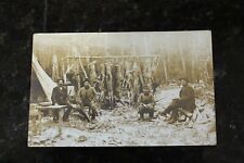 Vintage Genuine Photo Postcard Black & White Deer Camp Deer Hunters Unposted picture