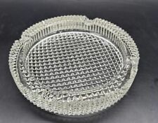 Vintage 60s Retro  7 Inch Mid Century Modern Heavy Clear Glass Ash Tray picture