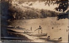 1924, Canoes, Bathing Scene at the Harrison, HARRISON, Maine Real Photo Postcard picture