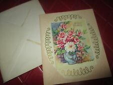 NEW UNUSED Vintage ON YOUR BIRTHDAY Card & Envelope - 1950's -#8 picture