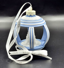 Wedgwood Blue & White Jasperware *Tree* Christmas Ornament With Hanging Ribbon  picture