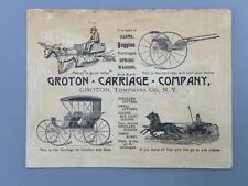 1880s GROTON NY CARRIAGE Co Victorian FARM Advertising Trade Card picture