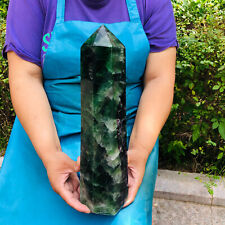 9.59LB Natural Colourful Fluorite Obelisk Quartz Crystal Tower Point Healing picture