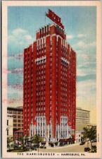 1932 Harrisburg, Pennsylvania Postcard HOTEL HARRISBURGER Curteich Linen Unused picture