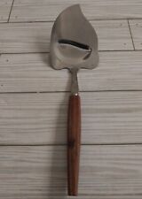 Vintage Mid Century MCM Stainless Wood Handle Cheese Slicer Kane Kuts Japan picture