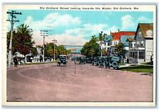 1928 Old Orchard Street Classic Car Dirt Road Railway Old Orchard Maine Postcard picture