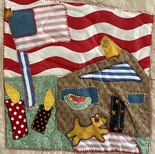 MAGNIFICENT VINTAGE PATRIOTIC QUILT: 12 MONTHS OF THE YEAR AMERICAN FOLK ART picture