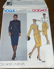 VOGUE AMERICAN Designer Oscar De La Renta #2368 Jacket Skirt Top UNCUT FF SZ 14 picture