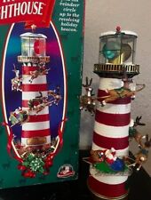 1996 Mr. Christmas Holiday Lighthouse Working Lights and Revolving See Video picture
