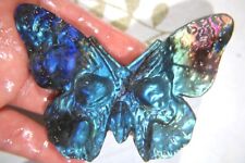 1pcs3.8x2.65inch Big Butterfly labradorite crystal Hand Carved  Healing picture