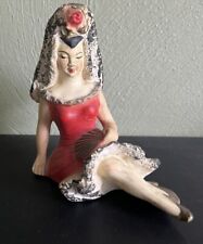 Vintage Chalkware Sitting Spanish Flamenco Dancer picture