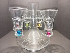 Vintage Torre & Tagus , Crystal Decanter ,6 Shot Glasses And Metal Carrier. picture