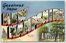 Postcard Greetings From New Hampshire Large Letter Posted 1943 picture